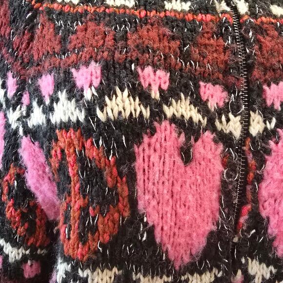 Pilcro by Anthropologie Peace Love Icon Zip Up Sweater Retails $168 - Picture 4 of 12